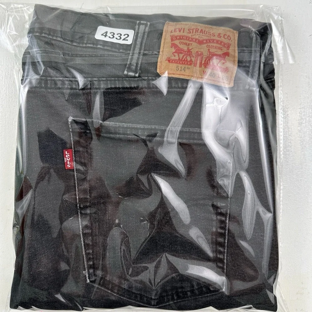 Levi's Men's 514 Slim Straight Fit Jeans Actual 39x36 Faded Black Stretch‎ Egypt